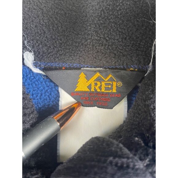 Vintage REI Men's Size Large Blue Fleece Hiking Jacket Coat Full Zip Pockets - Picture 3 of 16